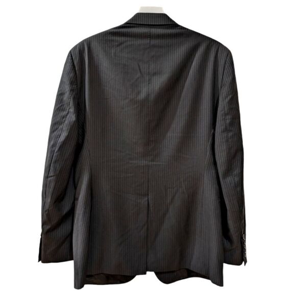 REISS Men's Black Pinstripe Wool & Mohair Blend Single Button Blazer Size 42 - Picture 2 of 8